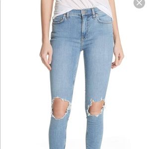 Free People Busted Knee Skinny Denim
